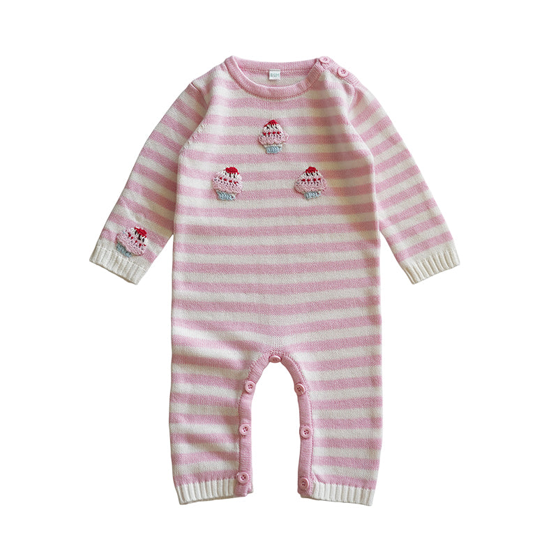 Baby Girls Striped Crochet Jumpsuits Wholesale 221107991