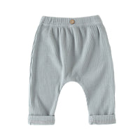 Load image into Gallery viewer, Baby Unisex Solid Color Muslin&amp;Ribbed Pants Wholesale 22111708

