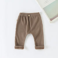 Load image into Gallery viewer, Baby Unisex Solid Color Muslin&amp;Ribbed Pants Wholesale 22111708
