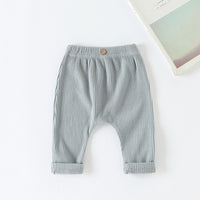 Load image into Gallery viewer, Baby Unisex Solid Color Muslin&amp;Ribbed Pants Wholesale 22111708
