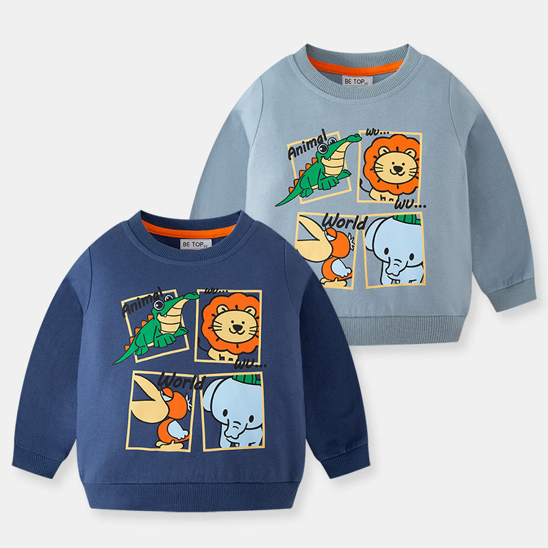 Baby Kid Boys Animals Cartoon Print Hoodies Swearshirts Wholesale 221117104