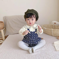 Load image into Gallery viewer, 2 Pieces Set Baby Girls Solid Color Print Tops And Flower Rompers Wholesale 221117106
