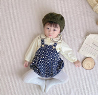 Load image into Gallery viewer, 2 Pieces Set Baby Girls Solid Color Print Tops And Flower Rompers Wholesale 221117106
