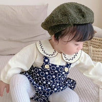 Load image into Gallery viewer, 2 Pieces Set Baby Girls Solid Color Print Tops And Flower Rompers Wholesale 221117106
