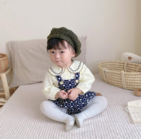 Load image into Gallery viewer, 2 Pieces Set Baby Girls Solid Color Print Tops And Flower Rompers Wholesale 221117106
