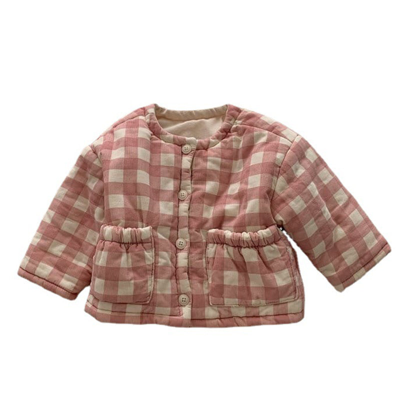 Baby Girls Checked Jackets Outwears Wholesale 221117118