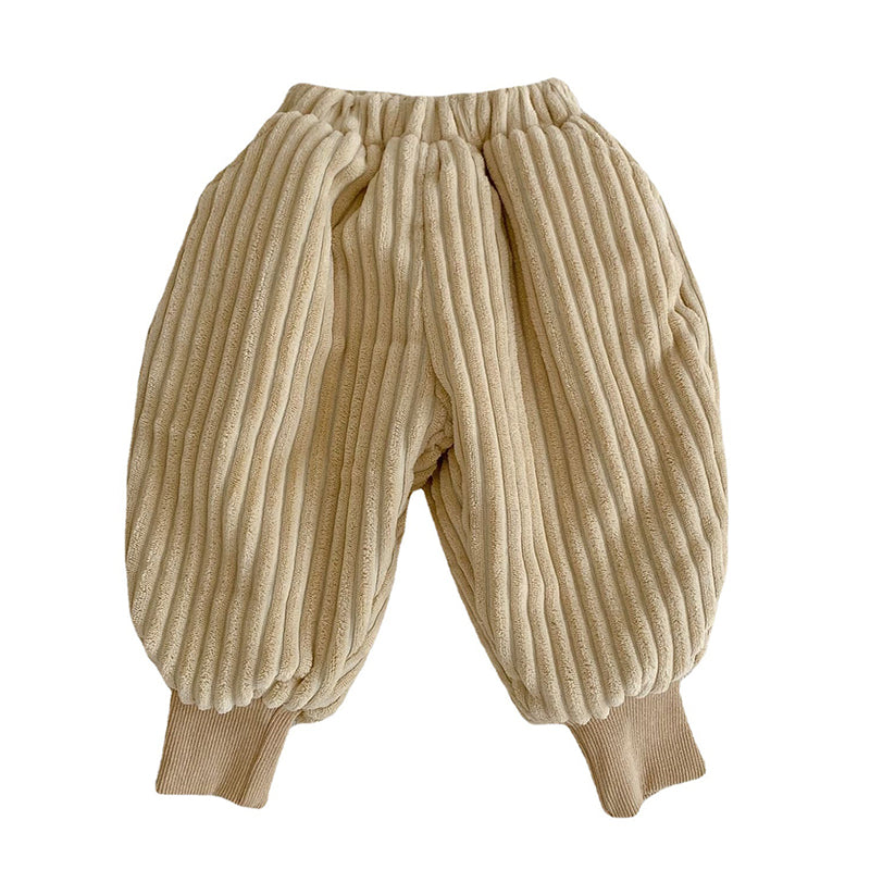 Baby Kid Unisex Solid Color Muslin&Ribbed Pants Wholesale 221117119