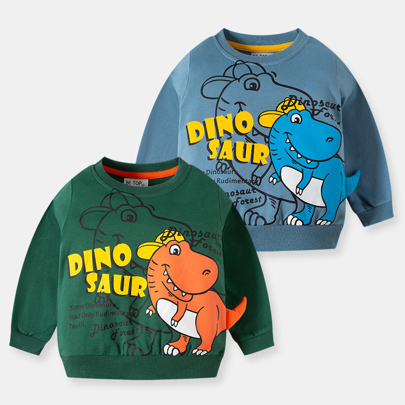 Baby Kid Boys Letters Dinosaur Cartoon Print Hoodies Swearshirts Wholesale 221117124