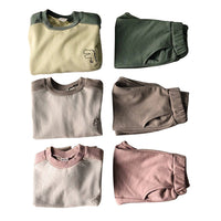 Load image into Gallery viewer, 2 Pieces Set Baby Kid Unisex Cartoon Print Hoodies Swearshirts And Solid Color Pants Wholesale 22111713
