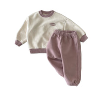 Load image into Gallery viewer, 2 Pieces Set Baby Unisex Letters Color-blocking Hoodies Swearshirts And Solid Color Pants Wholesale 221117141

