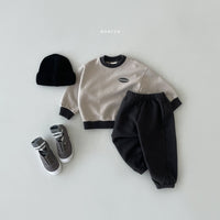 Load image into Gallery viewer, 2 Pieces Set Baby Unisex Letters Color-blocking Hoodies Swearshirts And Solid Color Pants Wholesale 221117141
