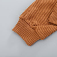 Load image into Gallery viewer, 2 Pieces Set Baby Kid Girls Solid Color Muslin&amp;Ribbed Tops And Pants Wholesale 221117182
