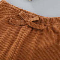 Load image into Gallery viewer, 2 Pieces Set Baby Kid Girls Solid Color Muslin&amp;Ribbed Tops And Pants Wholesale 221117182
