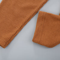 Load image into Gallery viewer, 2 Pieces Set Baby Kid Girls Solid Color Muslin&amp;Ribbed Tops And Pants Wholesale 221117182
