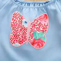 Load image into Gallery viewer, 2 Pieces Set Baby Kid Girls Color-blocking Butterfly Print Tops And Pants Wholesale 221117183
