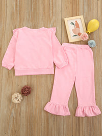 Load image into Gallery viewer, 2 Pieces Set Baby Kid Girls Solid Color Tops And Pants Wholesale 221117184
