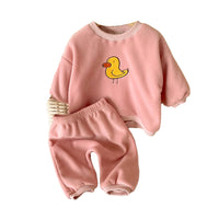 Load image into Gallery viewer, 2 Pieces Set Baby Unisex Cartoon Hoodies Swearshirts And Solid Color Pants Wholesale 221117208
