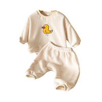 Load image into Gallery viewer, 2 Pieces Set Baby Unisex Cartoon Hoodies Swearshirts And Solid Color Pants Wholesale 221117208
