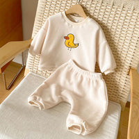 Load image into Gallery viewer, 2 Pieces Set Baby Unisex Cartoon Hoodies Swearshirts And Solid Color Pants Wholesale 221117208
