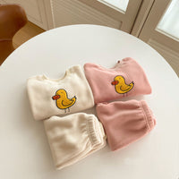 Load image into Gallery viewer, 2 Pieces Set Baby Unisex Cartoon Hoodies Swearshirts And Solid Color Pants Wholesale 221117208
