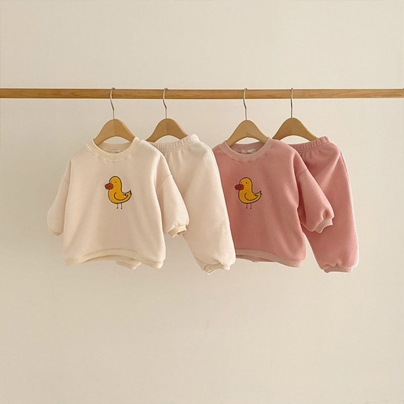 2 Pieces Set Baby Unisex Cartoon Hoodies Swearshirts And Solid Color Pants Wholesale 221117208