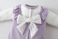 Load image into Gallery viewer, Baby Girls Color-blocking Bow Dressy Jumpsuits Wholesale 221117215
