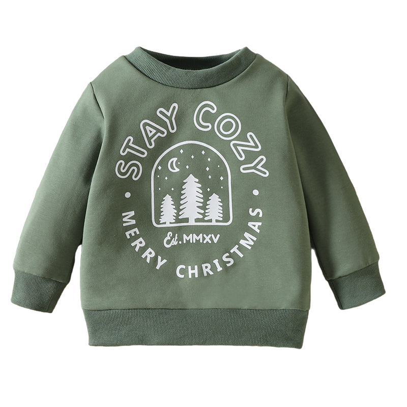 Baby Kid Girls Boys Letters Cartoon Print Christmas Hoodies Swearshirts Wholesale 221117246
