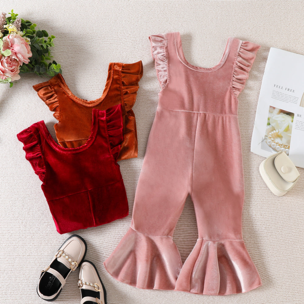 Baby Kid Girls Solid Color Jumpsuits Wholesale 221117249