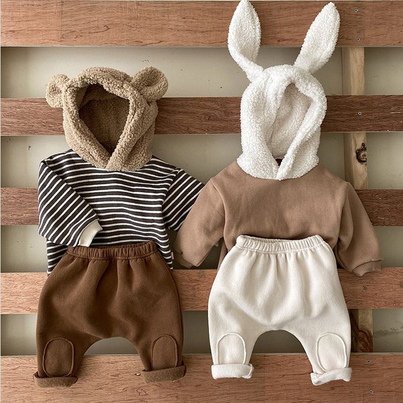 Baby Unisex Striped Color-blocking Hoodies Swearshirts Wholesale 22111726