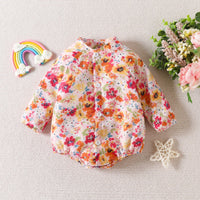 Load image into Gallery viewer, Baby Girls Flower Print Rompers Wholesale 221117294

