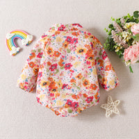 Load image into Gallery viewer, Baby Girls Flower Print Rompers Wholesale 221117294
