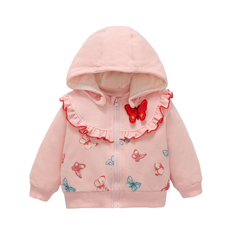 Baby Girls Butterfly Print Jackets Outwears Wholesale 221117313