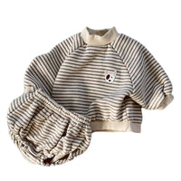 Load image into Gallery viewer, 2 Pieces Set Baby Unisex Striped Cartoon Tops And Shorts Wholesale 221117348
