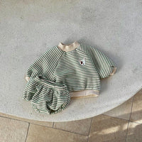 Load image into Gallery viewer, 2 Pieces Set Baby Unisex Striped Cartoon Tops And Shorts Wholesale 221117348
