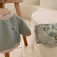 Load image into Gallery viewer, 2 Pieces Set Baby Unisex Striped Cartoon Tops And Shorts Wholesale 221117348
