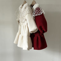 Load image into Gallery viewer, Baby Girls Solid Color Dresses And Lace Accessories Others Accessories Wholesale 221117352
