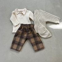 Load image into Gallery viewer, Baby Unisex Solid Color Muslin&amp;Ribbed Tops Wholesale 221117358
