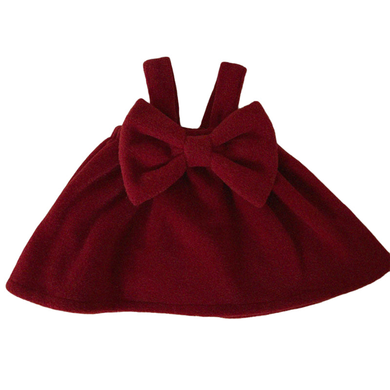 Baby Girls Solid Color Bow Christmas Dresses Wholesale 221117359