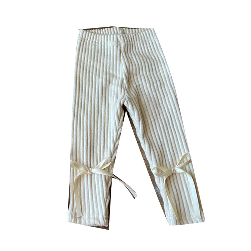 Baby Girls Solid Color Muslin&Ribbed Pants Leggings Wholesale 221117361