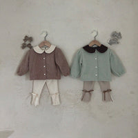 Load image into Gallery viewer, Baby Girls Solid Color Muslin&amp;Ribbed Pants Leggings Wholesale 221117361
