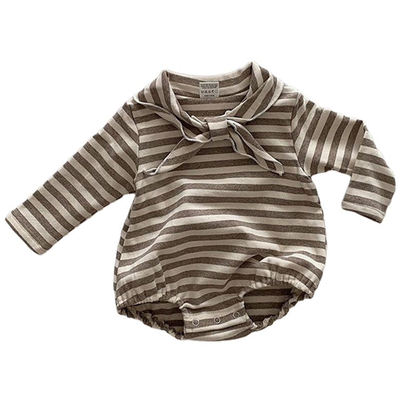 Baby Unisex Striped Print Rompers Wholesale 221117363