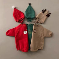 Load image into Gallery viewer, Baby Unisex Solid Color Cartoon Christmas Rompers Hats Wholesale 221117402
