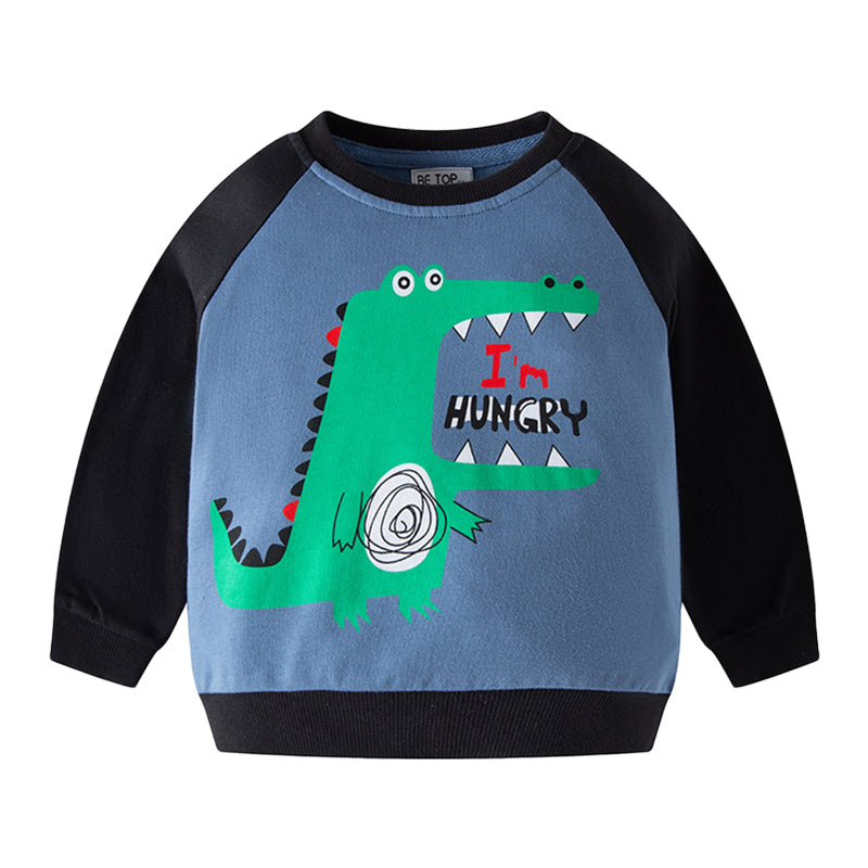 Baby Kid Boys Letters Dinosaur Cartoon Print Hoodies Swearshirts Wholesale 22111744