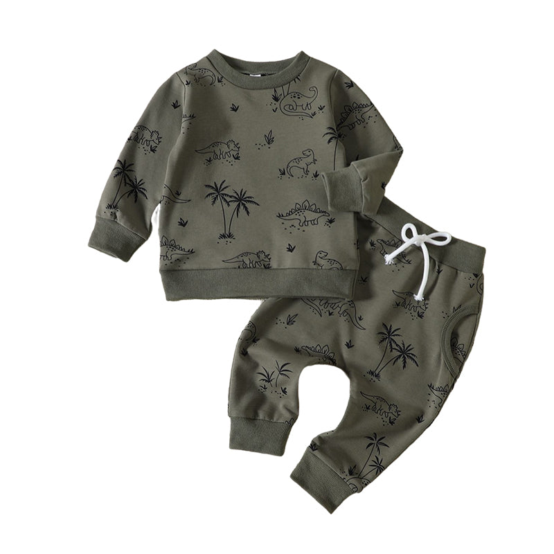 2 Pieces Set Baby Kid Boys Cartoon Print Hoodies Swearshirts And Pants Wholesale 221117447