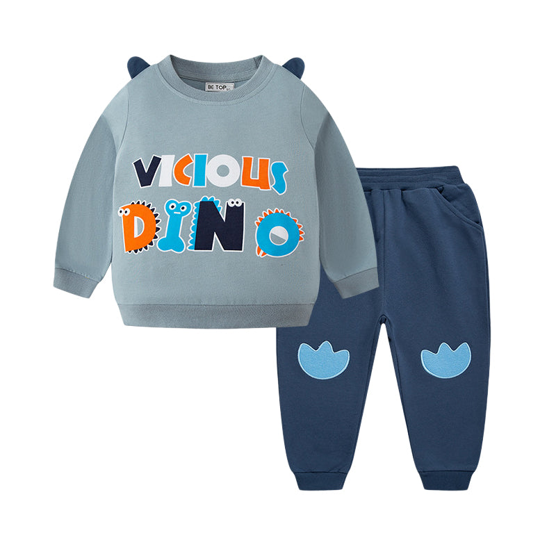 2 Pieces Set Baby Kid Unisex Letters Print Hoodies Swearshirts And Cartoon Pants Wholesale 22111746