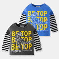 Load image into Gallery viewer, Baby Kid Unisex Striped Letters Cartoon Print Tops Wholesale 22111747
