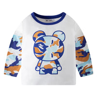 Load image into Gallery viewer, Baby Kid Boys Camo Animals Cartoon Print Tops Wholesale 22111752

