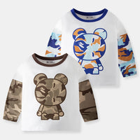 Load image into Gallery viewer, Baby Kid Boys Camo Animals Cartoon Print Tops Wholesale 22111752
