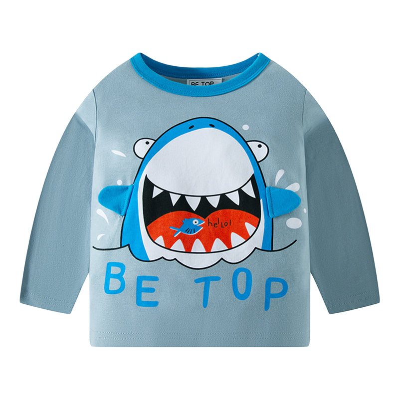 Baby Kid Unisex Letters Animals Cartoon Print Tops Wholesale 22111753