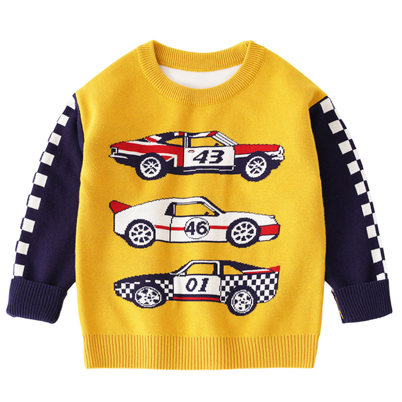 Baby Kid Boys Letters Car Cartoon Crochet Sweaters Wholesale 22111755